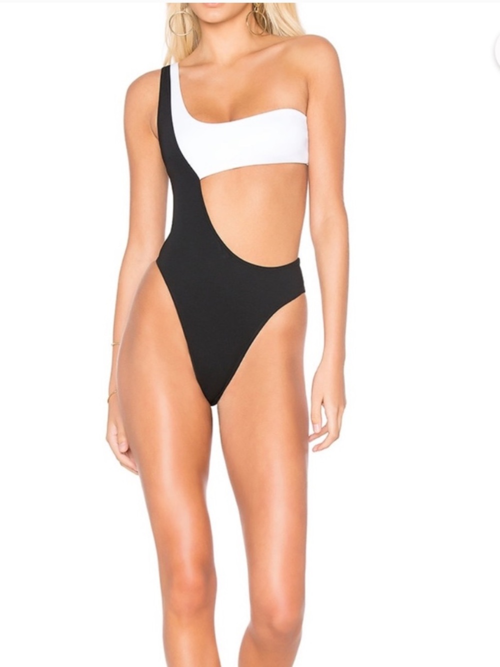 X REVOLVE Kendall & Kylie One-Shoulder Two-Tone One-Piece Swimsuit